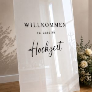 Willkommensschild Elegance White