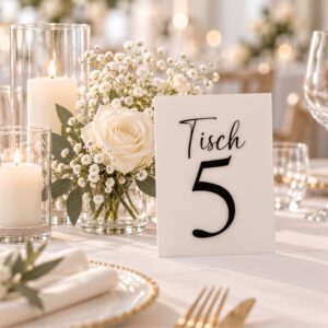 Tischnummern Elegance White