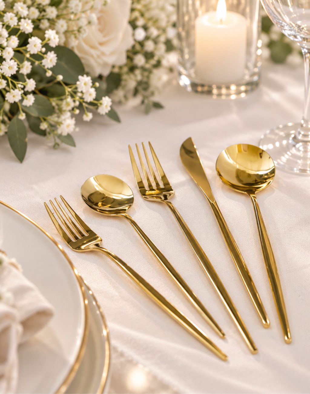 B-1 Besteckset goldfarben