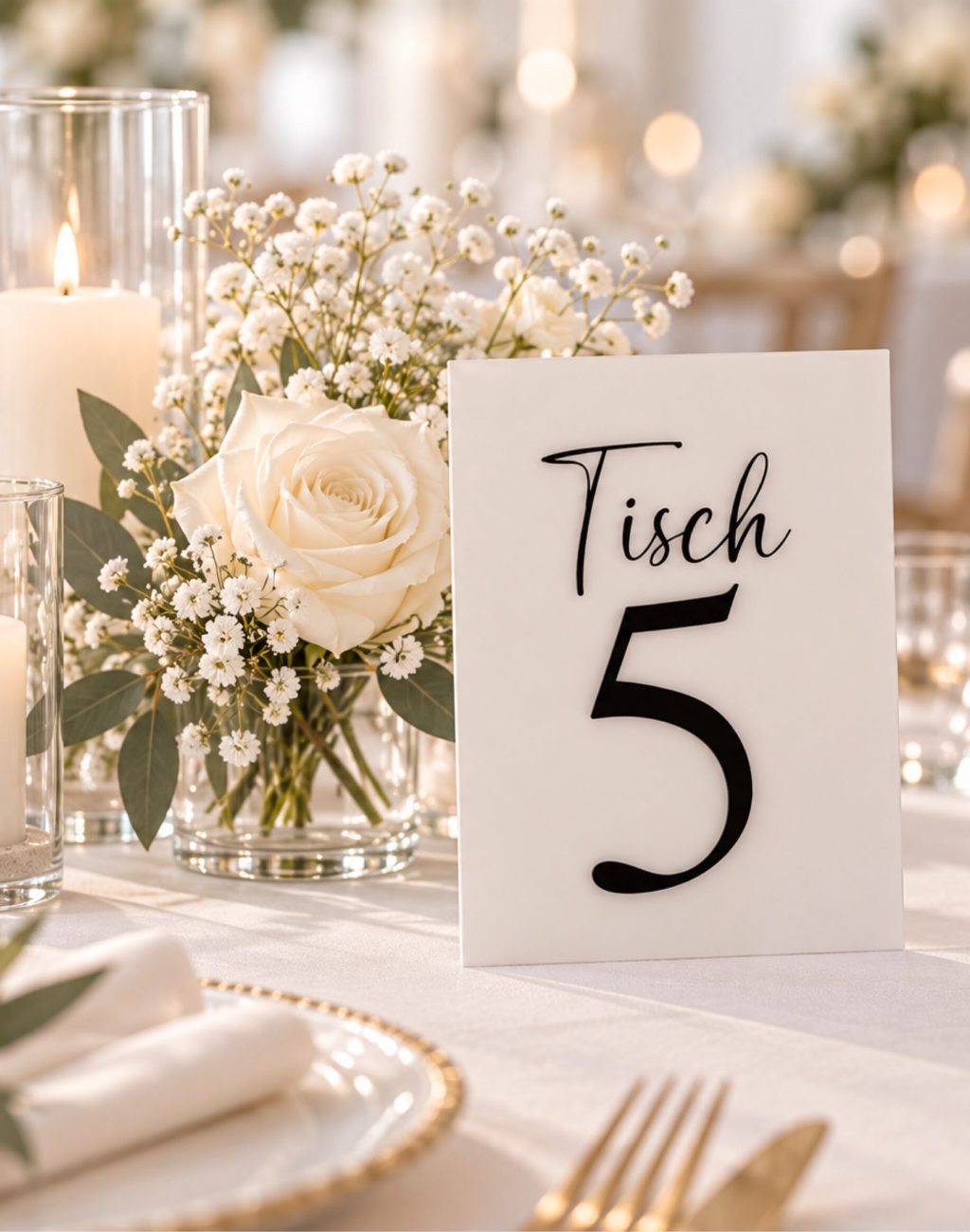TN-1 Tischnummern Elegance White