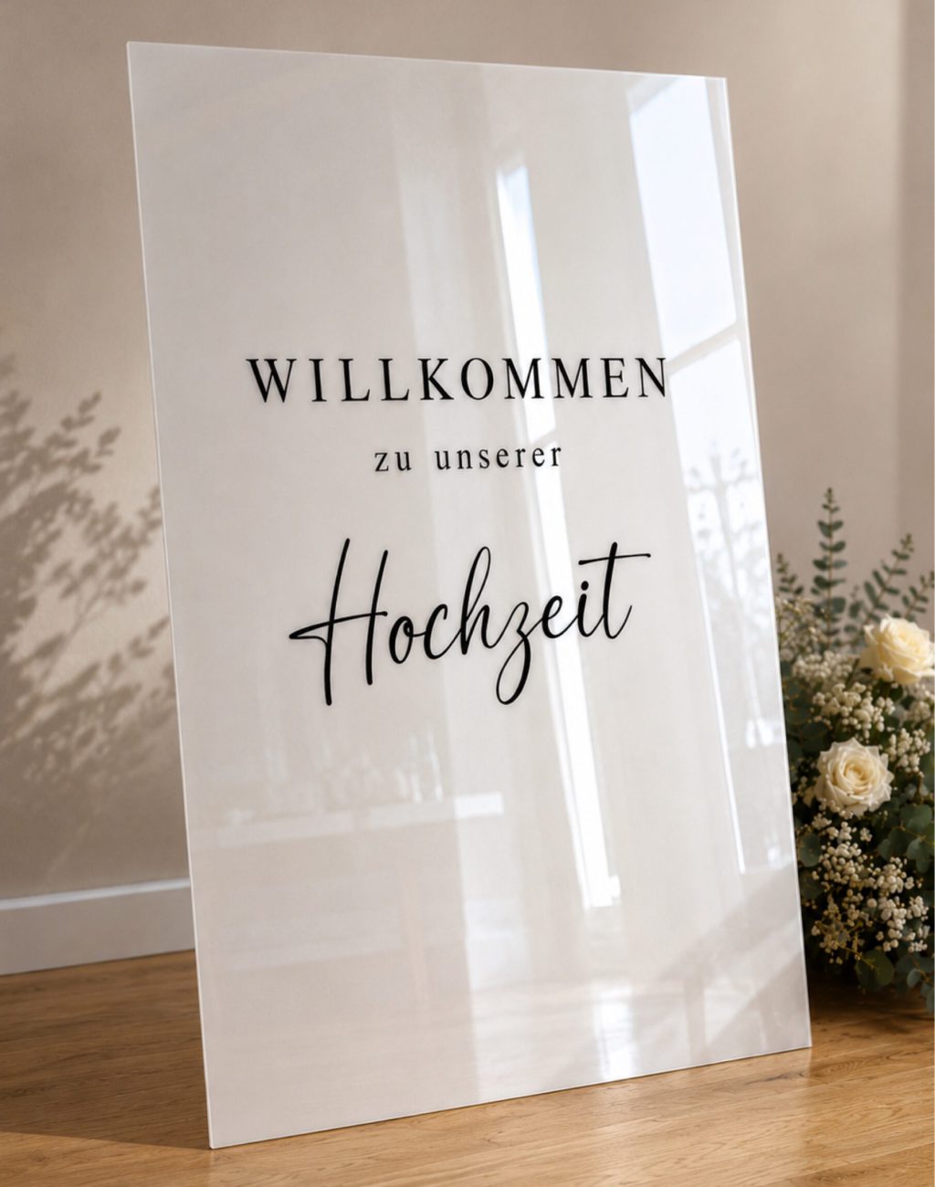 WS-1 Willkommensschild Elegance White